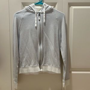 Topshop striped zip up hoodie